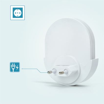 Aigostar - LED Нощна лампа със сензор LED/1W/230V 6500K овален
