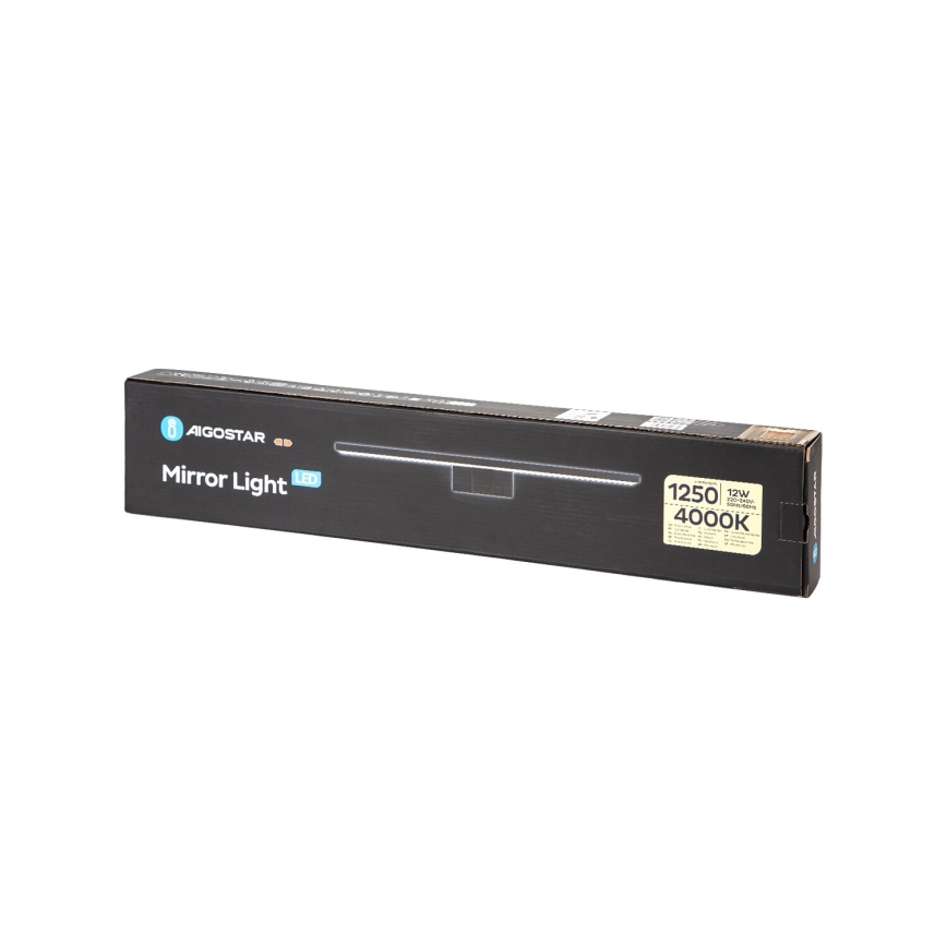 Aigostar - LED осветление за огледало за баня, 12W/230V, 4000K (неутрална бяла), 60 cm, IP44, черно