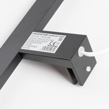 Aigostar - LED осветление за огледало за баня, 12W/230V, 4000K (неутрална бяла), 60 cm, IP44, черно
