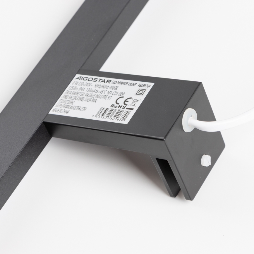 Aigostar - LED осветление за огледало за баня LED/8W/230V 4000K 40 cm IP44 черно