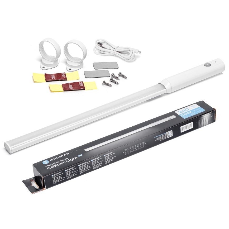 Aigostar - LED осветление за шкаф със сензор за движение LED/5W/5V 1800 mAh 5700K бяло