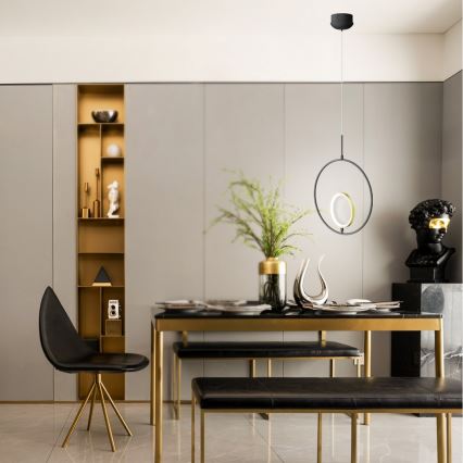 Aigostar - LED Пендел LED/15W/230V 6500K черен/златист