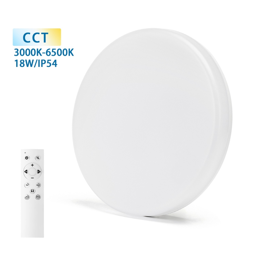 Aigostar - LED Димируем плафон за баня LED/18W/230V 3000-6000K IP54 + дистанционно управление
