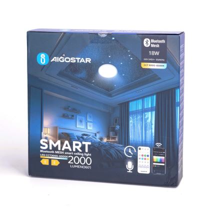 Aigostar - LED Димируем плафон за баня MESH Интелигентен LED/18W/230V 3000-65000K IP44 + дистанционно управление