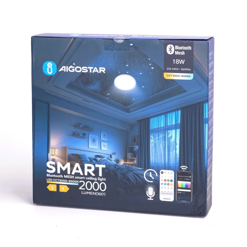 Aigostar - LED Димируем плафон за баня MESH Интелигентен LED/18W/230V 3000-65000K IP44 + дистанционно управление