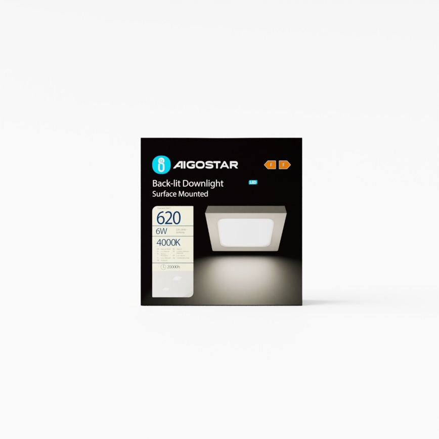 Aigostar - LED Плафон за повърхностен монтаж LED/6W/230V 12,2x12,2 см 4000K бял