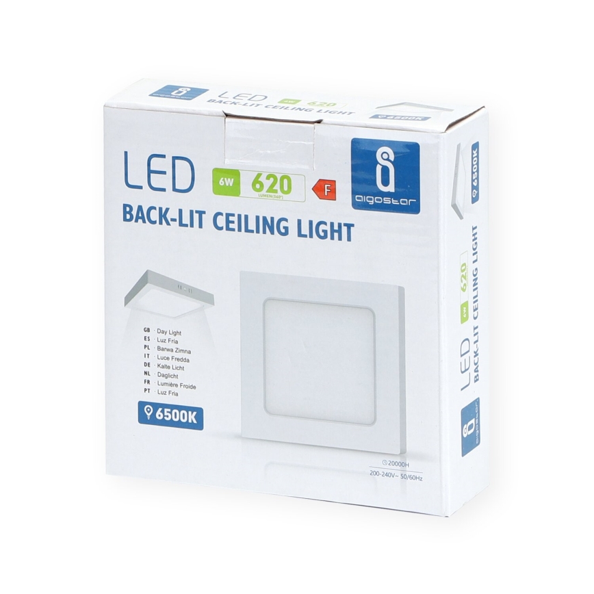 Aigostar - LED Плафон за повърхностен монтаж LED/6W/230V 12,2x12,2 см 6500K бял