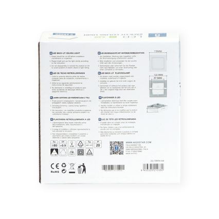 Aigostar - LED Плафон за повърхностен монтаж LED/6W/230V 12,2x12,2 см 6500K бял