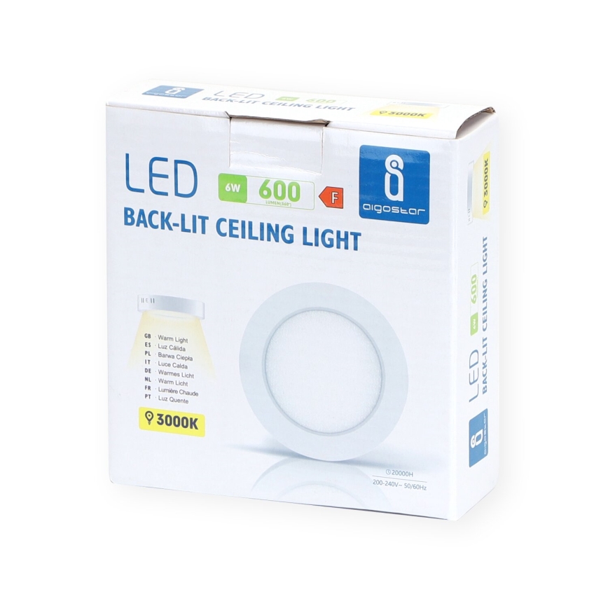 Aigostar - LED Плафон за повърхностен монтаж LED/6W/230V Ø 12,3 см 3000K бял