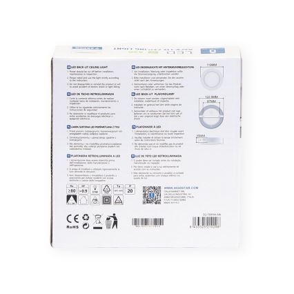 Aigostar - LED Плафон за повърхностен монтаж LED/6W/230V Ø 12,3 см 3000K бял