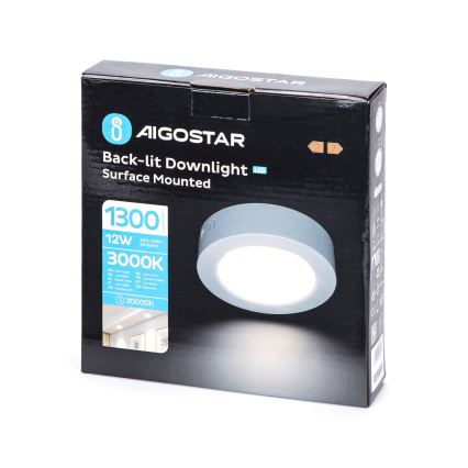 Aigostar - LED Плафониера LED/12W/230V Ø 17,4 см 3000K бял