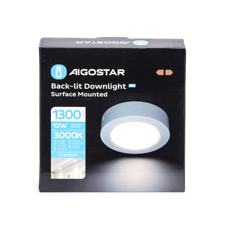 Aigostar - LED Плафониера LED/12W/230V Ø 17,4 см 3000K бял