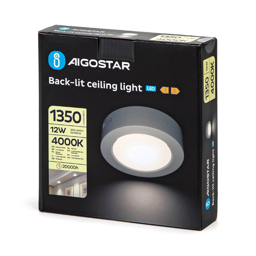 Aigostar - LED Плафониера LED/12W/230V Ø 17,4 см 4000K бял