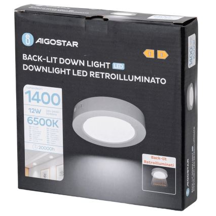 Aigostar - LED Плафониера LED/12W/230V Ø 17,4 см 6500K бял