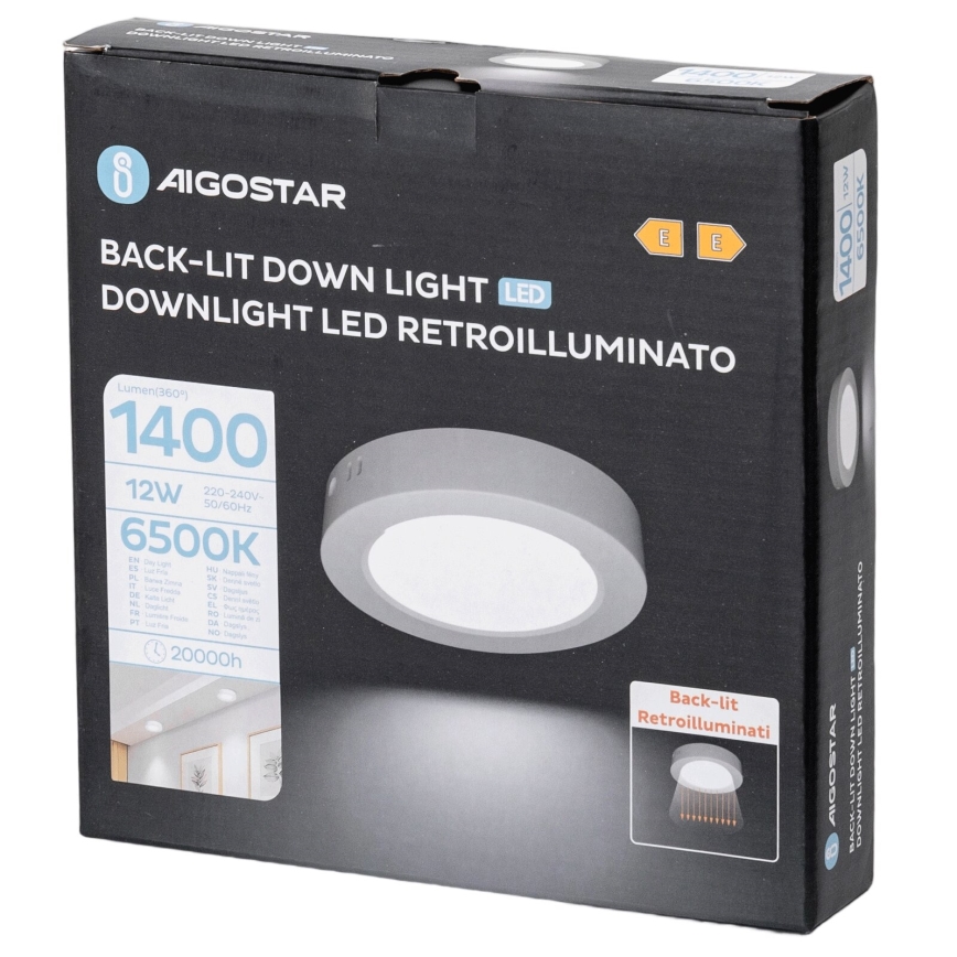 Aigostar - LED Плафониера LED/12W/230V Ø 17,4 см 6500K бял