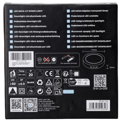 Aigostar - LED Плафониера LED/12W/230V Ø 17,4 см 6500K бял