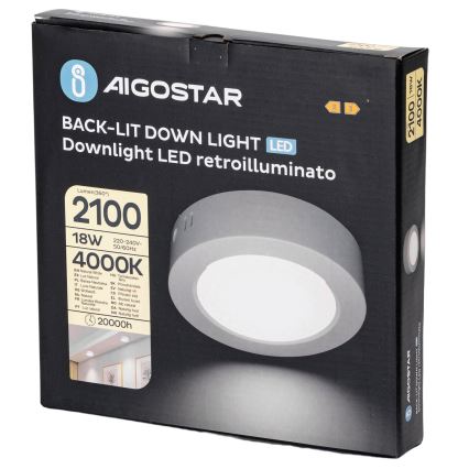 Aigostar - LED Плафониера LED/18W/230V Ø 22,6 см 4000K бял