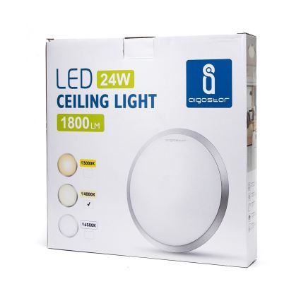 Aigostar - LED Плафониера LED/24W/230V 4000K матов хром