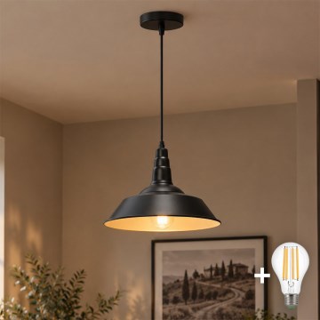 Aigostar - LED полилей на кабел 1xE27/60W/230V Ø 36 см черен