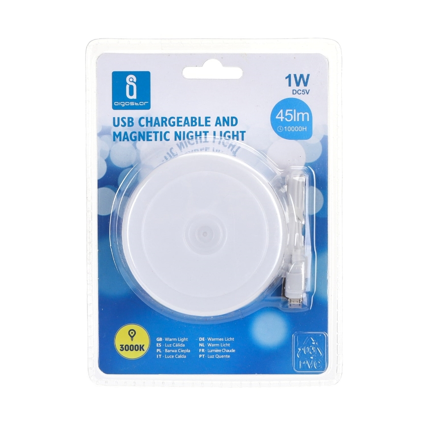 Aigostar - LED Преносима нощна лампа LED/1W/5V 3000K + USB