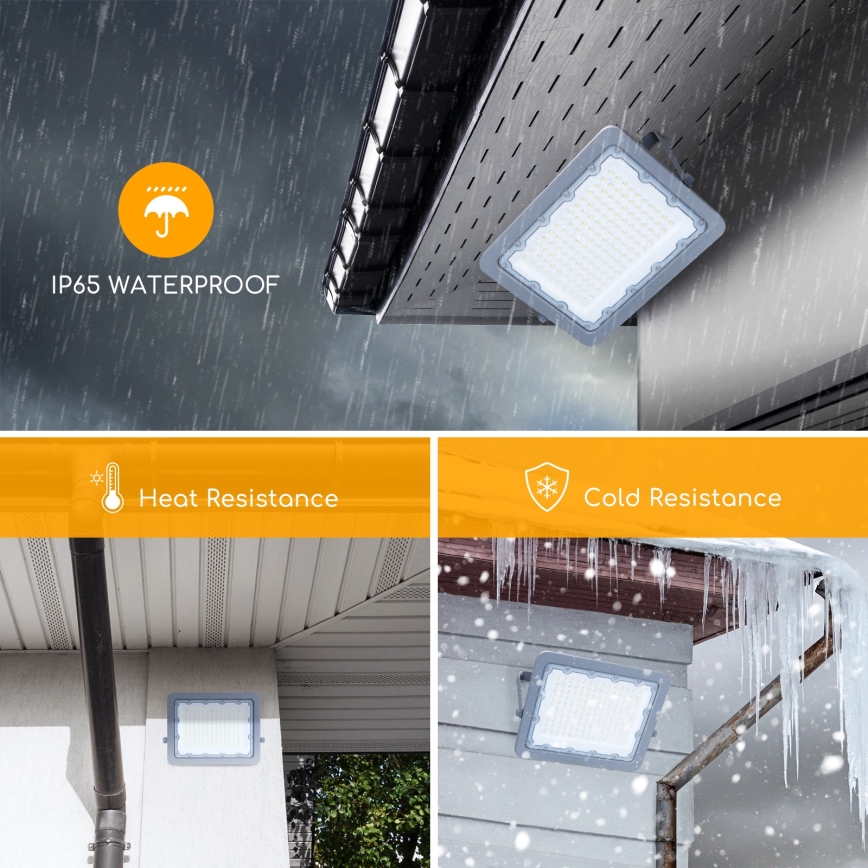 Aigostar - LED Прожектор LED/100W/230V сив 6500K IP65