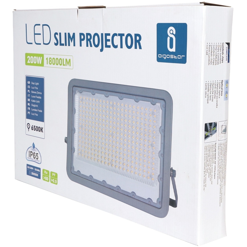Aigostar - LED Прожектор LED/200W/230V сив 6500K IP65