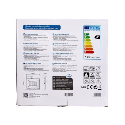 Aigostar - LED Прожектор със сензор LED/100W/230V 6400K IP65 бял