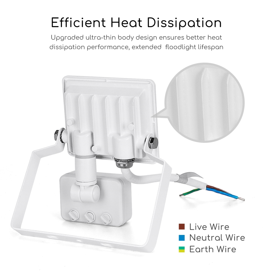 Aigostar - LED Прожектор със сензор LED/10W/230V 4000K IP65 бял