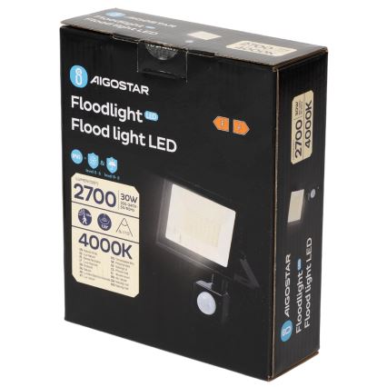 Aigostar - LED прожектор със сензор LED/30W/230V 4000K IP65