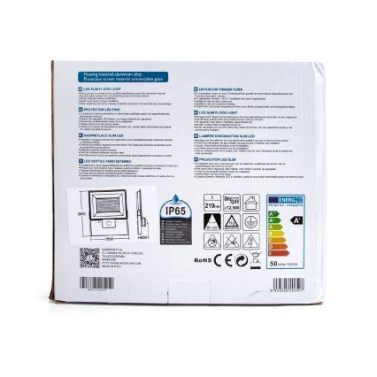 Aigostar - LED Прожектор със сензор LED/50W/230V 6400K IP65 бял