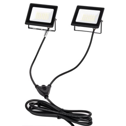 Aigostar - LED прожектор със стойка 2xLED/30W/230V 6500K IP65 оранжев/черен