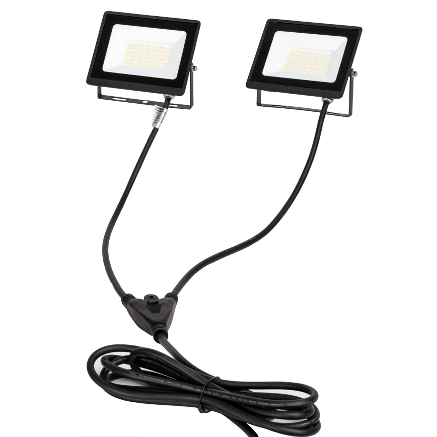 Aigostar - LED прожектор със стойка 2xLED/30W/230V 6500K IP65 оранжев/черен