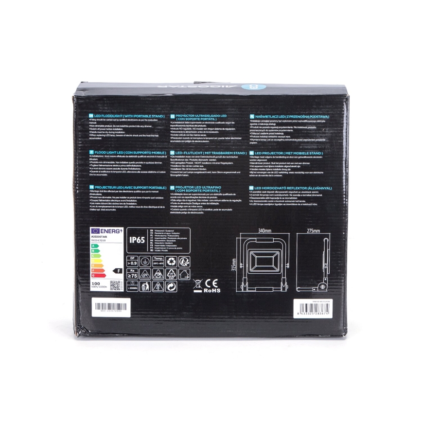Aigostar - LED Прожектор със стойка LED/100W/230V 6500K IP65