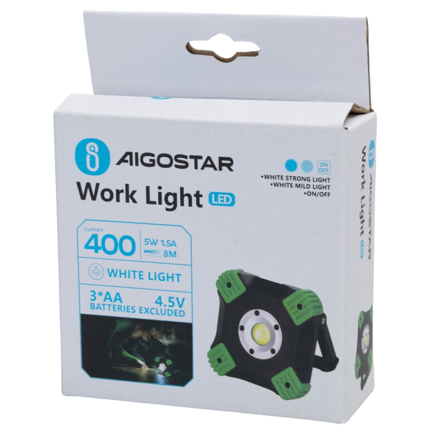 Aigostar - LED работна лампа LED/5W/3xAA 6500K IP44