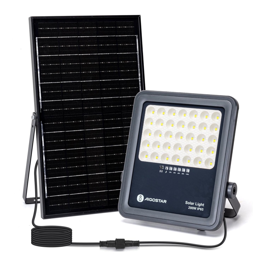 Aigostar - LED регулируем соларен прожектор LED/200W/3,4V IP65 15000 mAh + дистанционно управление