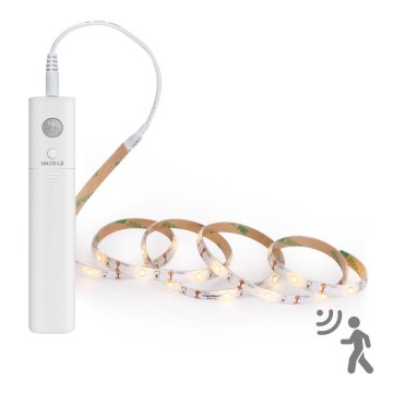 Aigostar - LED регулируема лента с сензор 1м LED/2W/4xAAA 3000K IP65