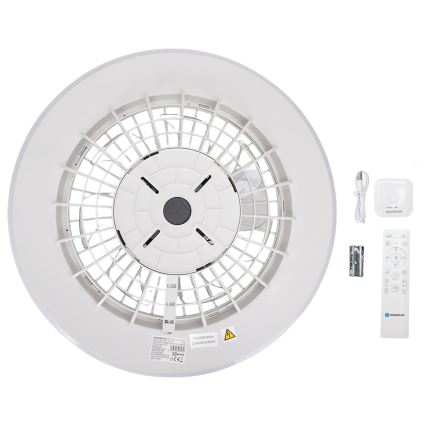 Aigostar - LED RGB Димируем плафон с вентилатор MESH LED/40W/230V 2700-6500K бял + дистанционно управление
