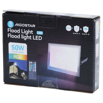 Aigostar - LED RGB димируем прожектор LED/50W/230V IP65 + дистанционно управление