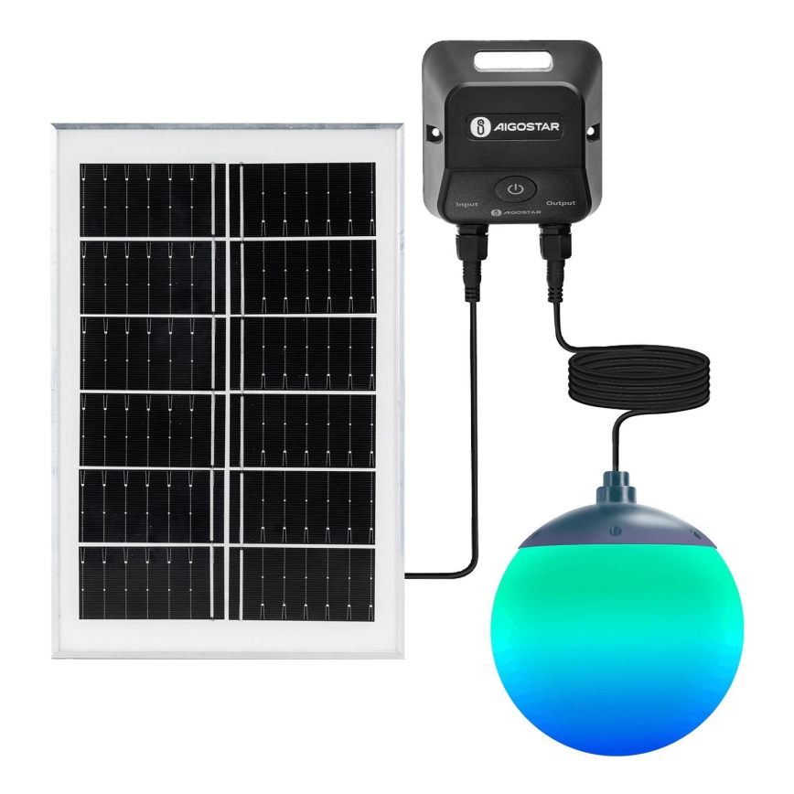 Aigostar - LED RGB Димируем соларен полилей MESH LED/20W/3,7V 4000 mAh 2700K-6500K IP65 Ø 15 см