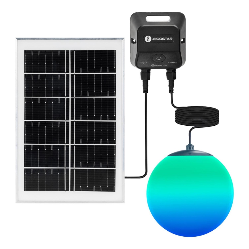 Aigostar - LED RGB Димируем соларен полилей MESH LED/20W/3,7V 4000 mAh 2700K-6500K IP65 Ø 20 см