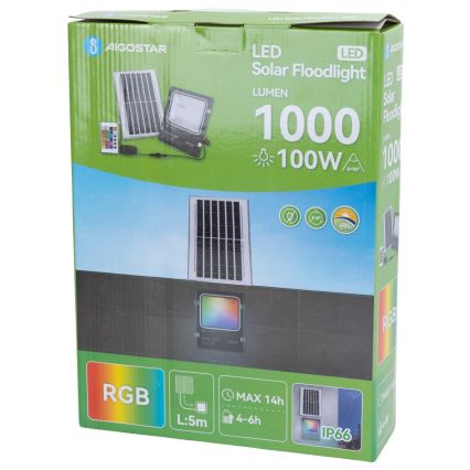 Aigostar - LED RGB Димируем соларен прожектор LED/100W/3,2V IP66 + дистанционно управление