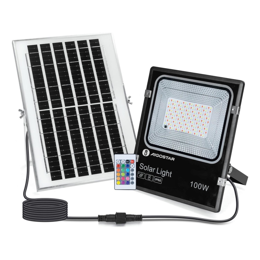 Aigostar - LED RGB Димируем соларен прожектор LED/100W/3,2V IP66 + дистанционно управление