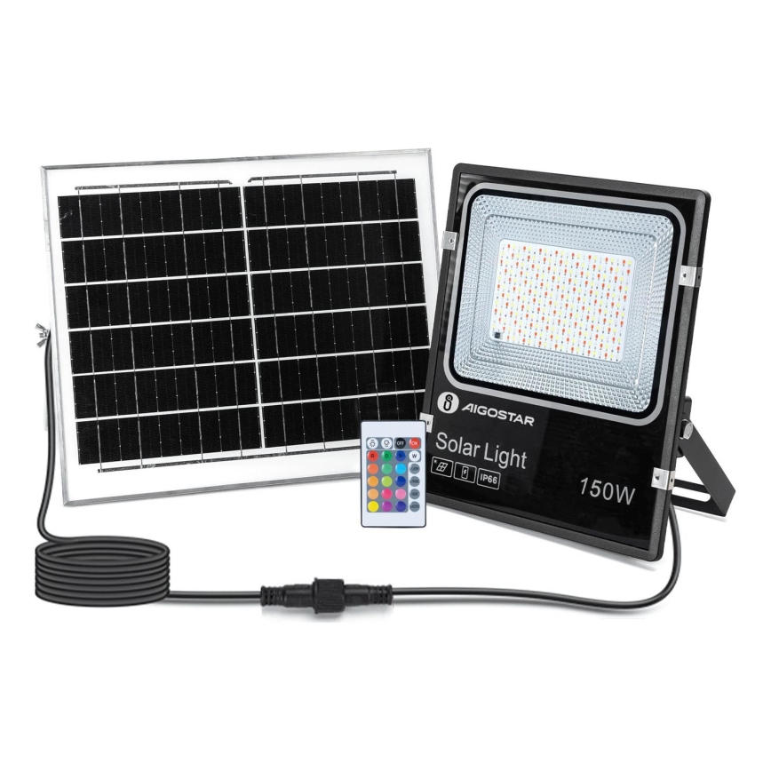 Aigostar - LED RGB Димируем соларен прожектор LED/150W/3,2V IP66 + дистанционно управление