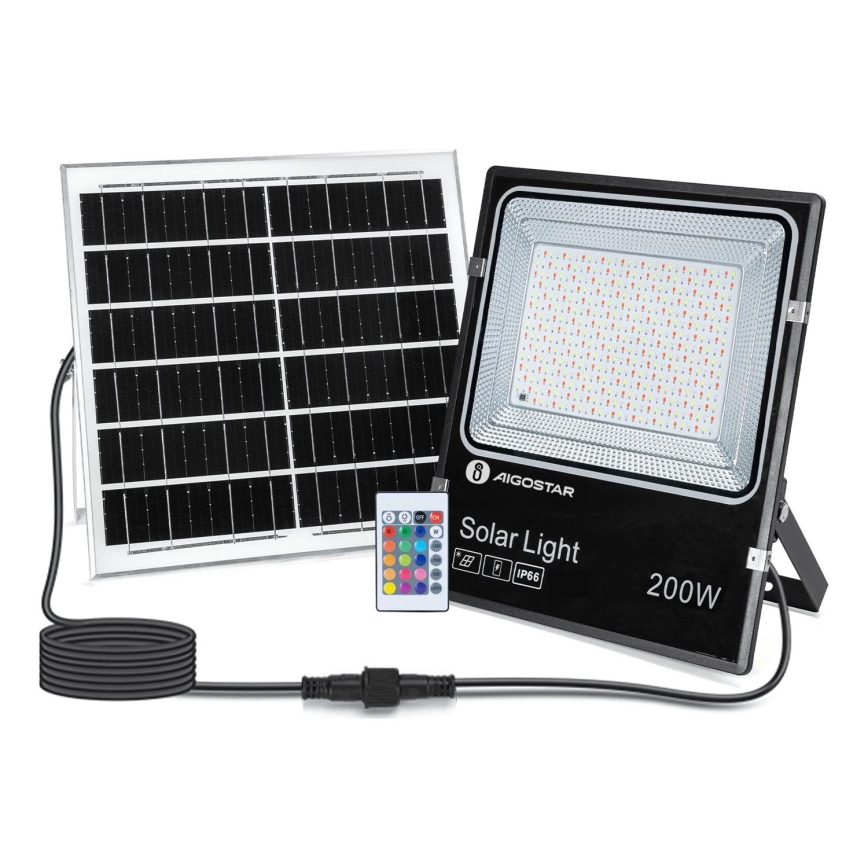 Aigostar - LED RGB Димируем соларен прожектор LED/200W/3,2V IP66 16000 mAh + дистанционно управление