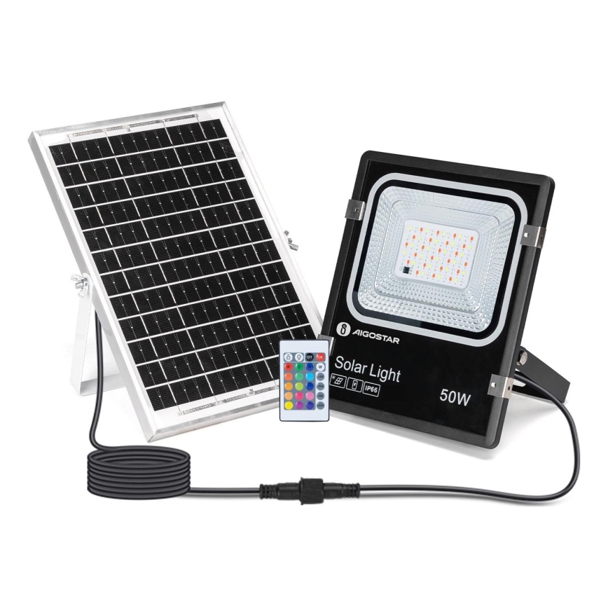 Aigostar - LED RGB Димируем соларен прожектор LED/50W/3,2V IP66 4000 mAh + дистанционно управление