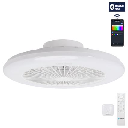 Aigostar - LED RGBW Димируем плафон с вентилатор LED/40W/230V 2700-6500K Ø 48,5 см бял + дистанционно управление