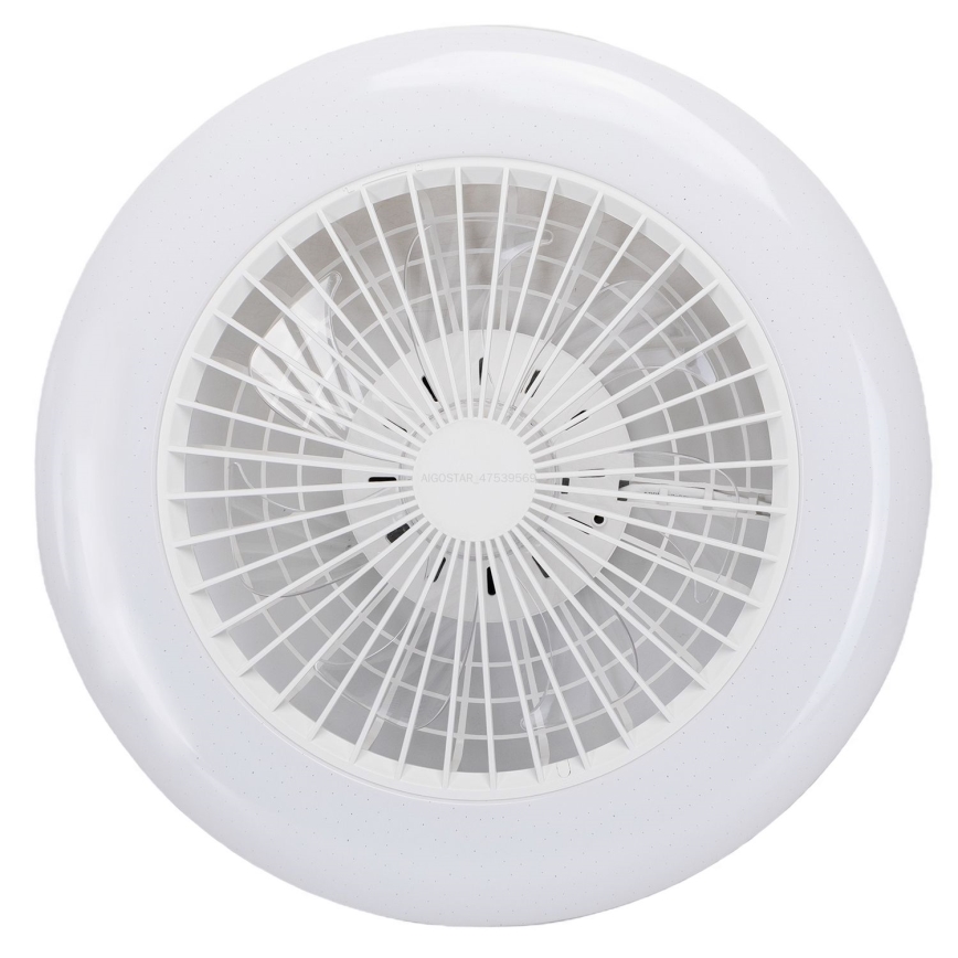 Aigostar - LED RGBW Димируем плафон с вентилатор LED/40W/230V 2700-6500K Ø 48,5 см бял + дистанционно управление