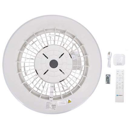 Aigostar - LED RGBW Димируем плафон с вентилатор LED/40W/230V 2700-6500K Ø 48,5 см бял + дистанционно управление