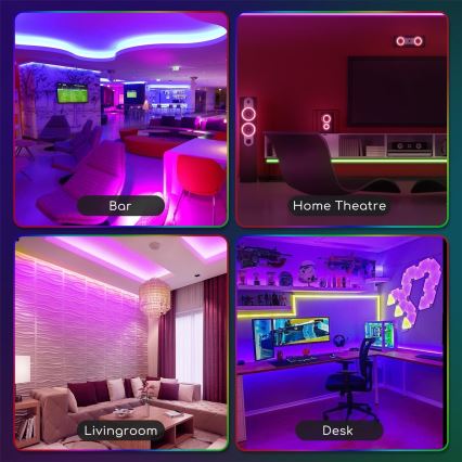Aigostar - LED RGB Димируема екстериорна лента 3м LED/24W/12/230V IP65 + дистанционно