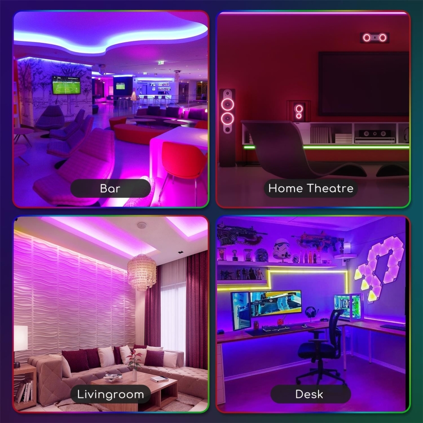 Aigostar - LED RGB Димируема екстериорна лента 3м LED/24W/12/230V IP65 + дистанционно